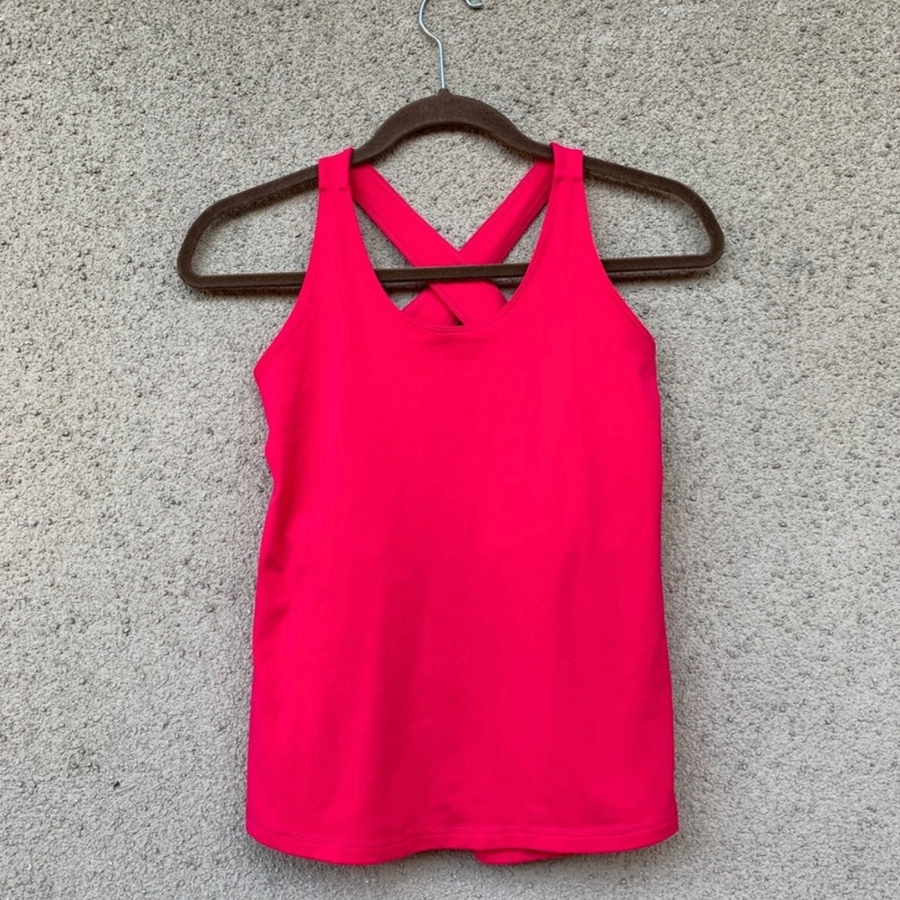 Lululemon repose tank top pink size 10 crossed bac